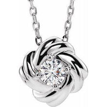 Load image into Gallery viewer, 1/6 CTW Diamond Knot 16-18" Necklace