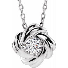 Load image into Gallery viewer, 1/6 CTW Diamond Knot 16-18" Necklace