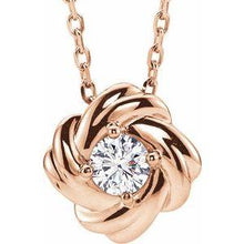 Load image into Gallery viewer, 1/6 CTW Diamond Knot 16-18" Necklace