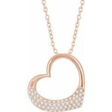 Load image into Gallery viewer, 1/5 CTW Diamond Heart 16-18" Necklace