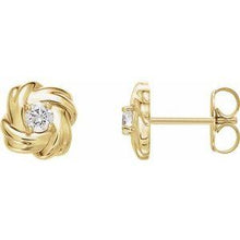 Load image into Gallery viewer, 1/5 CTW Diamond Knot Earrings
