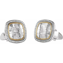 Load image into Gallery viewer, 1/2 CTW Diamond Alligator Print Cuff Links