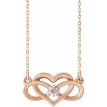 Load image into Gallery viewer, 1/10 CTW Diamond Infinity-Inspired Heart 16-18" Necklace