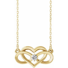 Load image into Gallery viewer, 1/10 CTW Diamond Infinity-Inspired Heart 16-18" Necklace