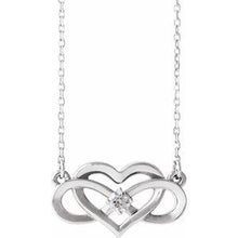 Load image into Gallery viewer, 1/10 CTW Diamond Infinity-Inspired Heart 16-18" Necklace