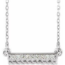 Load image into Gallery viewer, .08 CTW Diamond Rope Bar 16-18" Necklace