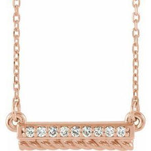 Load image into Gallery viewer, .08 CTW Diamond Rope Bar 16-18" Necklace
