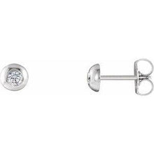 Load image into Gallery viewer, 1/8 CTW Diamond Domed Stud Earrings
