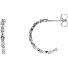 Load image into Gallery viewer, .05 CTW Diamond Hoop Earrings