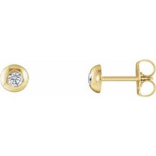 Load image into Gallery viewer, 1/8 CTW Diamond Domed Stud Earrings