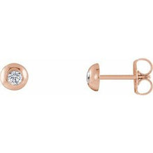 Load image into Gallery viewer, 1/8 CTW Diamond Domed Stud Earrings