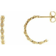 Load image into Gallery viewer, .05 CTW Diamond Hoop Earrings