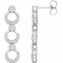 Load image into Gallery viewer, 1/2 CTW Diamond Geometric Dangle Earrings