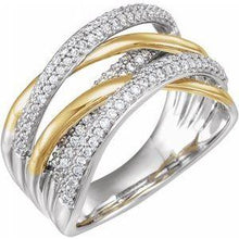 Load image into Gallery viewer, 1/2 CTW Diamond Criss-Cross Ring