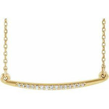 Load image into Gallery viewer, .05 CTW Diamond Curved Bar 16-18" Necklace