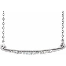 Load image into Gallery viewer, .05 CTW Diamond Curved Bar 16-18" Necklace
