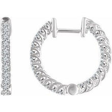 Load image into Gallery viewer, 1 CTW Diamond Inside/Outside 20.1 mm Hoop Earrings