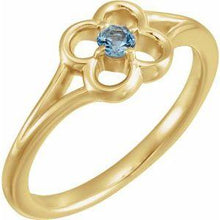 Load image into Gallery viewer, Blue Sapphire Youth Flower Ring