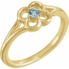 Load image into Gallery viewer, Blue Sapphire Youth Flower Ring