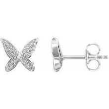 Load image into Gallery viewer, .07 CTW Diamond Butterfly Earrings