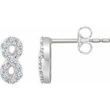 Load image into Gallery viewer, 1/6 CTW Diamond Infinity Earrings