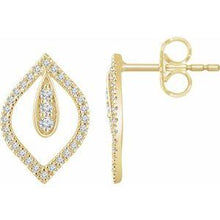 Load image into Gallery viewer, 1/4 CTW Diamond Teardrop Earrings