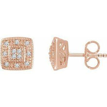 Load image into Gallery viewer, 1/10 CTW Diamond Cluster Earrings