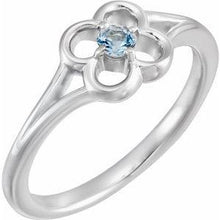 Load image into Gallery viewer, Blue Sapphire Youth Flower Ring