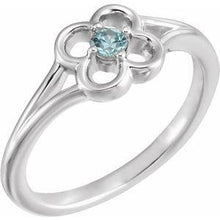 Load image into Gallery viewer, Blue Sapphire Youth Flower Ring
