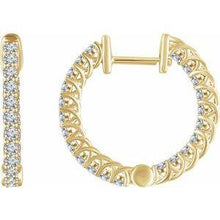 Load image into Gallery viewer, 1 CTW Diamond Inside/Outside 20.1 mm Hoop Earrings