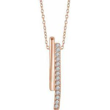 Load image into Gallery viewer, 1/5 CTW Diamond 16-18" Bar Necklace