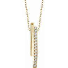 Load image into Gallery viewer, 1/5 CTW Diamond 16-18" Bar Necklace