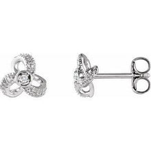 Load image into Gallery viewer, 1/6 CTW Diamond Knot Earrings