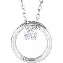Load image into Gallery viewer, 1/10 CTW Diamond Circle 16-18" Necklace