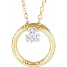 Load image into Gallery viewer, 1/10 CTW Diamond Circle 16-18" Necklace