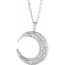 Load image into Gallery viewer, 1/3 CTW Diamond Crescent Moon 16-18" Necklace