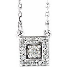 Load image into Gallery viewer, 1/8 CTW Diamond Halo-Style Square 16-18" Necklace