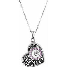 Load image into Gallery viewer, 1.5 mm Round Pink Cubic Zirconia Ash Holder 18" Necklace