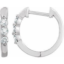 Load image into Gallery viewer, 1/4 CTW Diamond Hoop Earrings