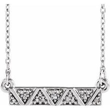 Load image into Gallery viewer, .05 CTW Diamond Geometric Bar 16-18" Necklace