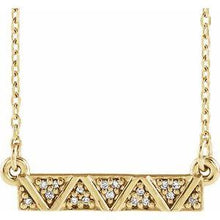 Load image into Gallery viewer, .05 CTW Diamond Geometric Bar 16-18" Necklace