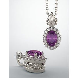 Amethyst & .08 CTW Diamond Pendant