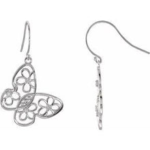 Load image into Gallery viewer, 1/6 CTW Diamond Floral-Inspired Butterfly Earrings