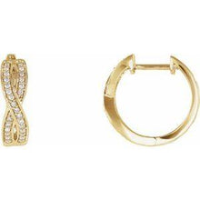 Load image into Gallery viewer, 1/5 CTW Diamond Infinity-Inspired Hoop Earrings