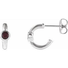 Load image into Gallery viewer, Mozambique Garnet Hoop Earrings