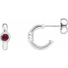 Load image into Gallery viewer, Mozambique Garnet Hoop Earrings