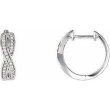 Load image into Gallery viewer, 1/5 CTW Diamond Infinity-Inspired Hoop Earrings