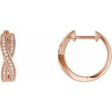 Load image into Gallery viewer, 1/5 CTW Diamond Infinity-Inspired Hoop Earrings
