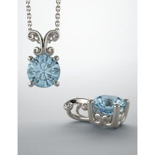 Load image into Gallery viewer, 6 mm Round Aquamarine Pendant