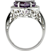Load image into Gallery viewer, Amethyst & 1/6 CTW Diamond Ring